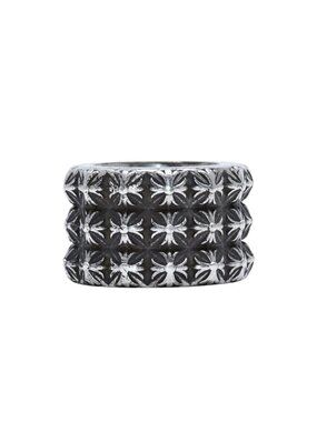 Chrome Hearts Pete Punk Triple Ring 925 Sterling Silver